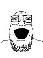 glasses iris open_mouth soyjak stubble template variant:fat_engineer_soyjak // 458x619 // 41.0KB