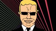 animated blond clothes front_facing glasses max_headroom smile suit sunglasses variant:chudjak // 640x350 // 11.0MB