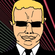 animated blond clothes front_facing glasses max_headroom smile suit sunglasses variant:chudjak // 640x350 // 11.0MB