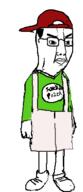angry cap closed_mouth clothes delivery full_body glasses hair hat pizza soyjak variant:chudjak // 177x410 // 13.7KB