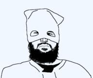 Delaware_(person) beard closed_mouth clothes hat mask soyjak transparent_background transparent_soyjak variant:unknown // 1282x1080 // 22.5KB