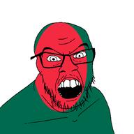 angry bangladesh country flag glasses jacksepticeye looking_at_you mustache open_mouth soyjak stubble teeth variant:feraljak youtube // 1500x1500 // 27.1KB