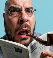 book clothes glasses meta:ai_generated open_mouth pipe soyjak stubble variant:cobson // 467x512 // 534.1KB