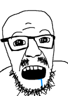 drool eyebrows glasses moustache nose oh_my_god_she_is_so_attractive open_mouth soyjak stubble teeth variant:soydult // 343x486 // 5.1KB