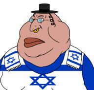 angry brown_skin clothes glasses hat israel israeli jewish_nose obese piercing subvariant:female_meximutt tallit variant:meximutt // 888x849 // 32.8KB