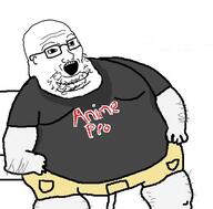 arm clothes double_chin ear hand leg open_mouth soyjak sweating text tshirt variant:soyak // 457x450 // 110.0KB