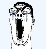 chud crying ear glasses hair open_mouth series:chuddified_soyjaks series:fusionjaks soyjak subvariant:reaction_chudjak template transparent_background variant:chudjak variant:reaction_soyjak // 596x631 // 15.9KB