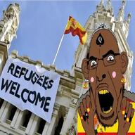 black_skin flag:spain glasses immigration mexico nigger queen_of_spades refugees_welcome soyjak spain stubble subvariant:hornyson variant:cobson // 320x320 // 205.9KB