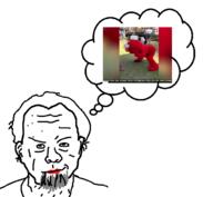 age_spots beard elmo forehead_lines irl neckbeard red_lips sesame_street thought_bubble variant:unknown // 658x607 // 95.4KB
