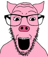 animal glasses hohol open_mouth pig pink_skin soyjak stubble ukraine variant:dylanjak // 552x650 // 30.4KB