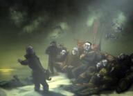 anchor arm barrel beard blanket boat buck_teeth cheetle chest classical_art_parody closed_mouth clothes coat crate drawn_background fingerboy full_body glasses glove hair hand hat leg lips multiple_soyjaks night open_mouth rope shadow shoe sleeping smile snow stubble sun sunrise swastika sweater variant:a24_slowburn_soyjak variant:buckteeth_soyjak variant:burnsjak variant:chudjak variant:cobson variant:coinjak variant:gapejak variant:imhotep variant:israeli_soyjak variant:platejak variant:zoomer_on_computer wing wreckage // 3000x2174 // 6.3MB