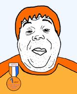 Zach badge closed_mouth clothes hair orange_hair soyjak soyzellig_party stubble variant:alicia zarty // 592x720 // 63.0KB