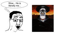 blood_meridian glasses hair judge_holden open_mouth speech_bubble text variant:chudjak wow_she_is_literally_me // 1280x814 // 136.2KB