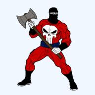 Warrior-Z(user) arabic_text axe balaclava bat batman batman_(series) buff caligraphy flag flag:norway flag:shahada full_body iron islam kratos kufic muscles muscular_male muslims norway punisher red self_insert shahada skull soybooru spawn stick subvariant:chudjak_front variant:chudjak weapon // 2048x2048 // 177.7KB