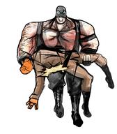 angry artist:romanian_schizo back bane boots breaking capeshit dc_comics froot full_body muscle_man muscular_male pain scream variant:bernd // 671x765 // 287.1KB