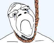 chin closed_mouth concerned crying frown glasses hanging liquify_tool pout rope sad soyjak stubble template transparent_background variant:goopjak // 800x630 // 61.6KB