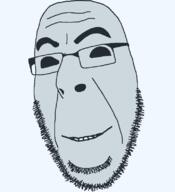 alien closed_mouth emoticon glasses grey_alien grey_skin series:soymoji smile soyjak stubble variant:cobson // 721x789 // 25.8KB