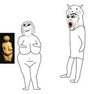 3soyjaks animal animal_pelt animal_skin artist:sectionalism big_breasts cat clothes ear fat hair lion lips lowenmensch ms_paint naked oh_my_god_she_is_so_attractive paleolithic pelt soyjak statue stubble subvariant:gapejak_female subvariant:impish_meowjak variant:gapejak variant:imhotep variant:impish_soyak_ears venus_figurine whisker // 3464x3464 // 852.6KB