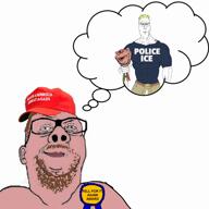 3soyjaks americuck aryan award blue_eyes brown_hair buff closed_mouth donald_trump ear fantasy fell_for_it_again_award flag flag:mexico flag:united_states flag:venezuela glasses ice maga maga_hat mexican-american mexican_flag mexico muscular_male reality soyjak subvariant:impish_amerimutt text thought_bubble trump_supporter usa_flag variant:Cobbert variant:impish_soyak_ears variant:reaction_soyjak venezuela venezuelan video voiceover // 1080x1080, 41.1s // 3.8MB
