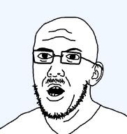 bald clothes glasses moustache redraw scientoloju_(user) soyjak stubble variant:scientolojak white_shirt white_skin // 626x662 // 12.7KB