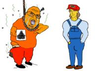 angry anti_froot arm brown_hair chad closed_mouth clothes crying ear froot glasses hanging hat open_mouth orange_skin picture pointing smile sneed soyjak stubble variant:shotjak yellow_skin // 833x626 // 287.2KB