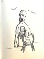 arm art award beard drawfag drawing full_body glasses hand holding_award holding_object ink meta:soytober meta:soytober2024 smile soyjak text traditional_media variant:bartender // 1536x2048 // 2.3MB