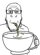 beard cup drinking drinking_straw glasses hand holding_object mug neutral sip soyjak stubble subvariant:neutralplier variant:markiplier_soyjak // 581x800 // 100.4KB