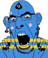 aruba bbc blush ear facial_mark flag flag:aruba forehead_mark glasses hair hand netherlands nose_piercing nose_ring open_mouth painted_nails queen_of_spades soyjak star_(symbol) stubble subvariant:slutson subvariant:spadeson tattoo variant:cobson // 723x861 // 76.3KB