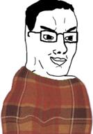 blanket comfy glasses smile smug soyjak variant:chudjak // 660x944 // 331.3KB
