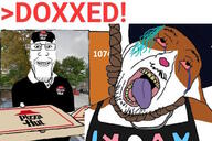 'za ack arm b0tster closed_mouth clothes crying door dox doxxed furfag furry glasses grin hand hat holding_object house irl_background pizza pizza_hut purple_tongue redtext rope smile soyjak stubble suicide tear tranny twitter variant:bernd variant:markiplier_soyjak // 657x437 // 131.2KB