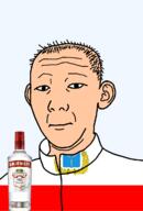 1864 alcohol animal bottle closed_mouth clothes crown ear fish flag flag:saratov_oblast hair neutral oblast russia saratov_oblast smirnoff soyjak text track_suit transparent transparent_background variant:kuzjak vodka white_skin // 810x1192 // 149.4KB