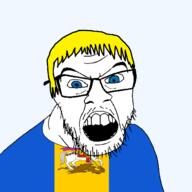 blue_eyes christianity clothes country dragon flag flag:kyiv_oblast glasses hair kyiv_oblast mustache oblast open_mouth saint_george saint_george_and_the_dragon soyjak stubble teeth transparent transparent_background ukraine variant:feraljak yellow_hair // 1500x1500 // 127.2KB