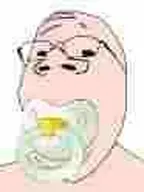 1soyjaks baby babyjak bald caca glasses meta:not_oc no_beard no_stubble pacifier shaved trend:babyjak variant:gapejak white_background // 93x124 // 2.1KB