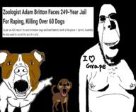 abc adam_britton australia bald beard biting_lip british chest_hair chihuahua_(dog_breed) deformed dog eyebrows fat glasses i_heart jail naked nipple nipple_hair oh_my_god_she_is_so_attractive open_mouth pitbull pointing rape subvariant:hornyson teeth united_kingdom variant:cobson variant:el_perro_rabioso variant:two_pointing_soyjaks zoophile // 1353x1112 // 578.6KB