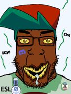 brown_skin clothes dark discord discord_logo_facial_mark esl facial_mark fnf_pedo friday_night_funkin' glasses hair hat map_(pedophile) meta:ai_generated ominous open_mouth pedophile smile stink_lines stinky stubble subvariant:ai_pedo text variant:markiplier_soyjak yellow_eyes // 941x1248 // 370.0KB