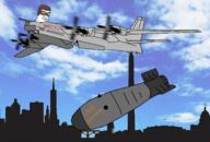 bomb city closed_mouth clothes cloud cyrillic_text hat pilot plane smile smug soyjak text tsar_bomba tu-95 variant:chudjak // 1500x1013 // 1.2MB