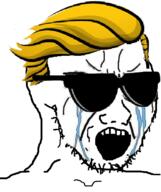 crying glasses hair open_mouth r_wallstreetbets reddit reddit_moment soyjak stubble sunglasses variant:soyak wallstreetbets yellow_hair // 642x766 // 294.1KB
