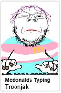 bloodshot_eyes crying keyboard mcdonalds open_mouth rope soyjak subvariant:gapejak_front subvariant:mcdonalds_typing_cobson suicide tongue tranny troon typing variant:gapejak // 133x202 // 18.2KB