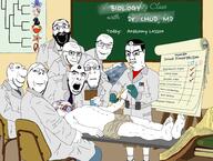 anatomy animal art balding bbc beard biology blackboard bloodshot_eyes blush book chair classical_art_parody closed_mouth clothes concerned crab crying dead doctor earring easel evolution full_body glasses glove grin hair happy_merchant hat holding_object i_love jacket judaism kippah lab_coat multiple_soyjaks neutral nose_piercing notepad octopus open_mouth professor queen_of_spades school science shorts side_profile sitting spade squirrel starfish stubble subvariant:feralsquirrel subvariant:neutralplier subvariant:science_lover subvariant:slutson subvariant:wholesome_soyjak tattoo teacher towel tranny variant:a24_slowburn_soyjak variant:bernd variant:chudjak variant:cobson variant:el_perro_rabioso variant:feraljak variant:gapejak variant:impish_soyak_ears variant:markiplier_soyjak variant:soyak worm xray yellow_teeth // 1975x1488 // 543.4KB