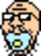 baby glasses pacifier pixel_art small_eyes soyjak stubble variant:gapejak white_skin // 20x27 // 390