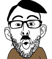 adolf_hitler clothes ear glasses hair mustache open_mouth soyjak stubble variant:nojak // 443x499 // 24.9KB