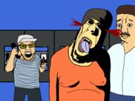 3soyjaks arm baseball_cap blood brown_hair closed_mouth clothes death gary_plauche glasses gore gun hand hat history jeff_doucet murder mustache ominous open_mouth pedophile phone revolver shocked soyjak stubble subvariant:hornyson tongue tshirt variant:bernd variant:chudjak variant:cobson variant:feraljak vigilante white_skin // 1440x1080 // 54.6KB