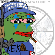 ak-47 amphibian artist:panzerpug autism_hat blacksun cigar cigarette clown frog green_skin gun hand holding_gun holding_object its_over joker joker_(dc) kek makeup nas:pepe nazi_arm_band nazi_swastika nazism pepe_the_frog red_eyes sad smoking society text wordswordswords // 1280x1280 // 894.2KB