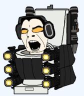 Jetpack armor g-toilet glasses hair headphones laser nose open_mouth skibidi skibidi_toilet teeth toilet variant:cobson // 700x800 // 47.9KB