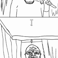 2soyjaks animated arm brain_damage clothes glasses gun hammer hand holding_hammer holding_object nail shooting smile soyjak table text variant:markiplier_soyjak variant:sidjak // 593x1200 // 205.6KB