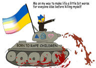 animal arm blood bloodshot_eyes boylover_symbol clothes comic_sans crying double_chin ear flag flag:pedophile_pride_flag flag:ukraine girllover_symbol glasses hair hand hanging its_over littleboylover_symbol map_(pedophile) oink open_mouth pedophile pig pointing red_eyes rope russia russo_ukrainian_war small_eyes snout soyjak stubble subvariant:massjak subvariant:wholesome_soyjak suicide tank text tongue ukraine variant:bernd variant:gapejak yellow_teeth // 1200x849 // 172.8KB