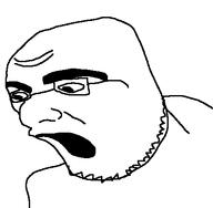 bald beard eyebrows eyes glasses mouth_open open_mouth screaming soyjak variant:unknown variant:wubzzyjak white_background white_skin // 445x435 // 3.3KB