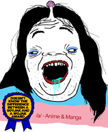 a_(4chan) award brain brainlet drool flag:transgender_pride_flag hair idiot lipstick retard retarded text tranny transparent_background troon variant:alicia // 592x720 // 47.0KB