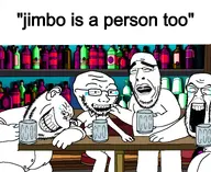 4soyjaks closed_eyes crying drink drinking eyebrows full_body jimbo_(namefag) large_mouth laughing meta:namefags multiple_soyjaks smile teeth template variant:cobson variant:feraljak variant:impish_soyak_ears variant:soyak // 3072x2507 // 3.2MB