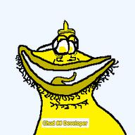 glasses lips mustard nose open_mouth stubble tongue variant:globox_soyjak // 256x256 // 9.5KB